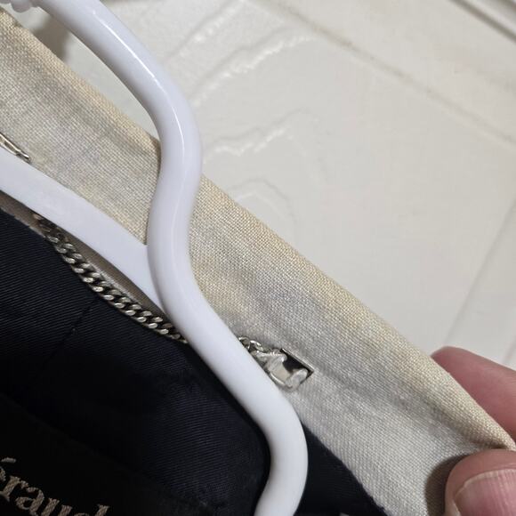 Louis Féraud Navy Linen Blazer Contrast Collar Women’s Size 10 - Picture 7 of 8